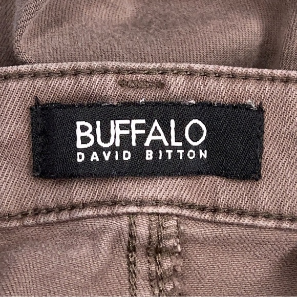 Size 10 David Bitton Buffalo Brown Stretch Jeans Soft Denim Neutral - Picture 10 of 13
